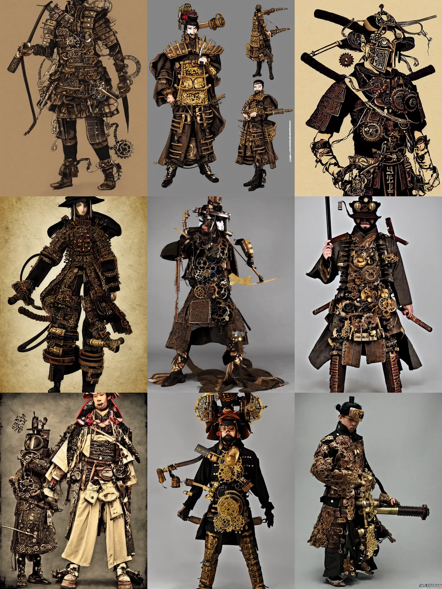 Prompt: steampunk samurai