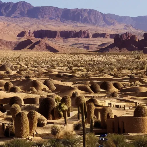 Image similar to a desert village