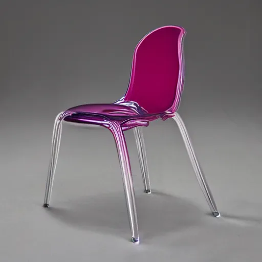 Prompt: blown glass chair inspired by Tom Dixon