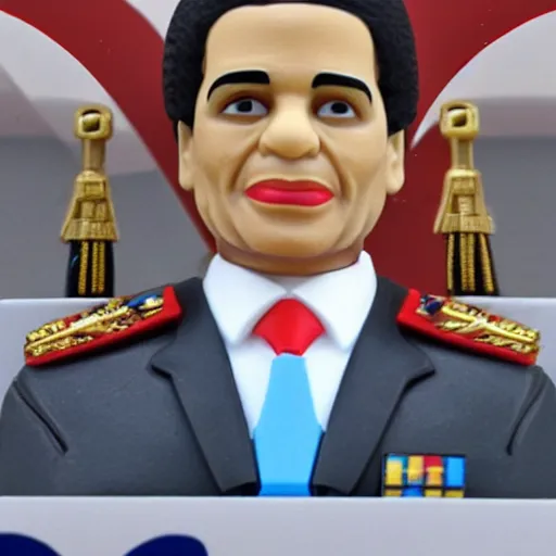 Image similar to abdel fattah el sisi , president of Egypt as a cute mini figure