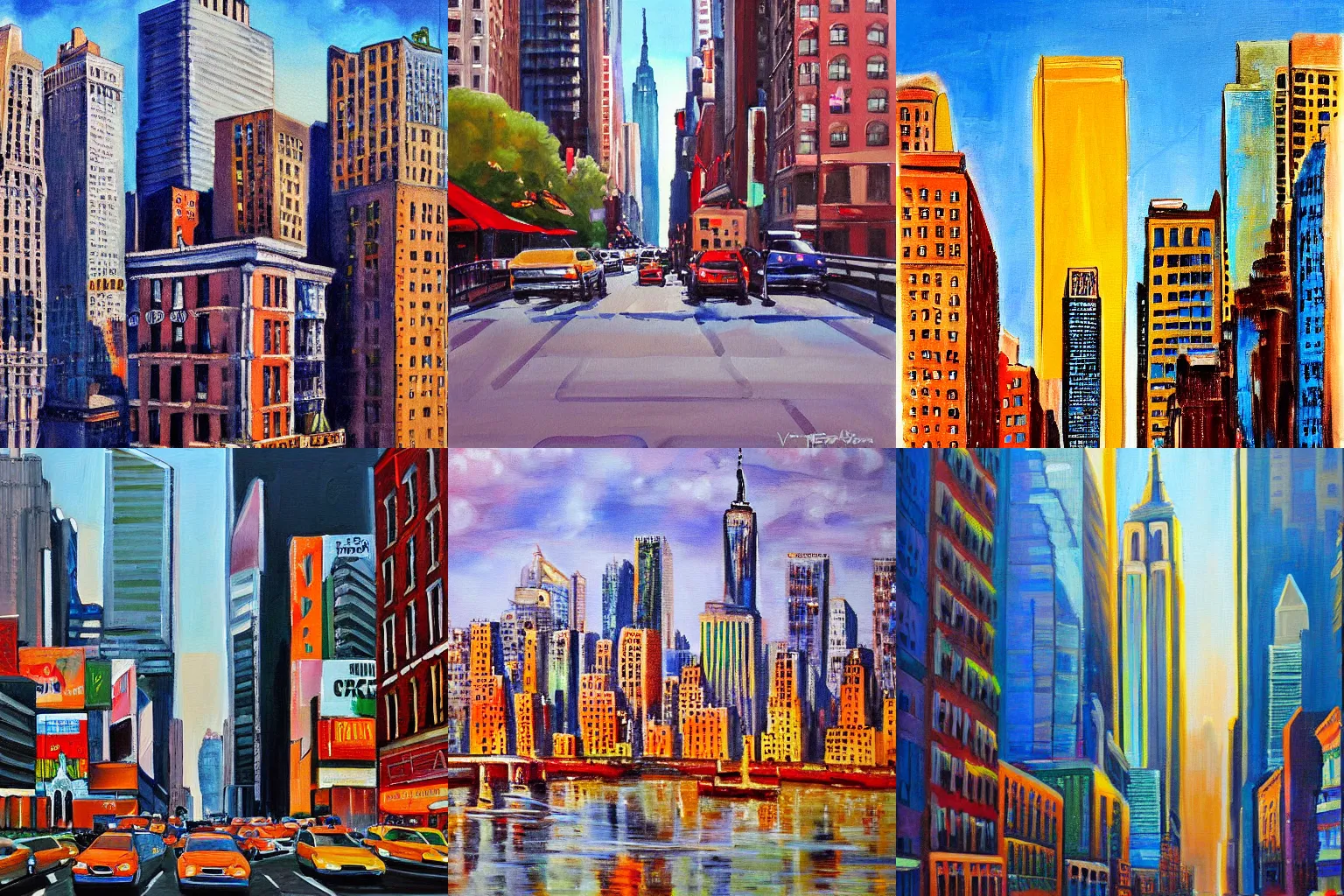 Prompt: painting of new york city by vsevolod ivanov