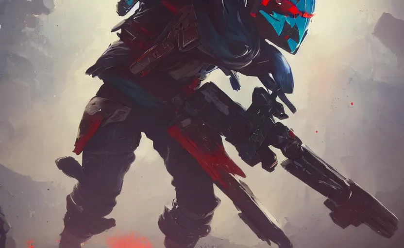 Image similar to a painting of cayde - 6 from destiny trending on artstation in the style of greg rutkowski