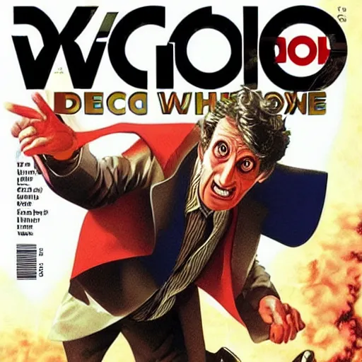 Prompt: comic book cover for'doctor who is on drugs ', art by alex ross