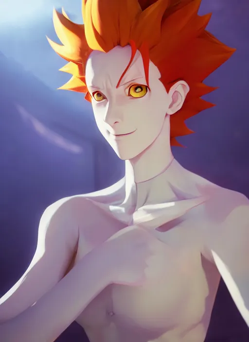 Image similar to portrait of moira as hisoka from hunter x hunter, coherent, medium shot, waist up, studio ghibli pixar and disney animation sharp unreal engine 5, anime key art by greg rutkowski, bloom, dramatic lighting