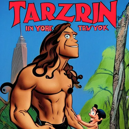 Prompt: tarzan in New York, Disney style