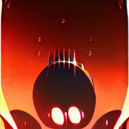 Image similar to cover art for hollow knight. Ominous. High detail. No text. Red. Bright Colors. nightmare king grimm. Sharp. 4K 8K. Detailed shapes.