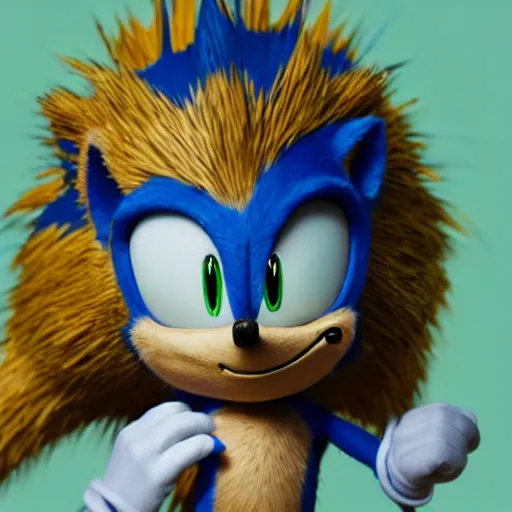 Image similar to photo of mummified sonic the hedgehog