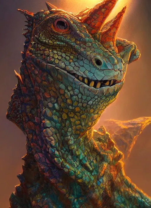 Prompt: lizard person, ultra detailed fantasy, dndbeyond, bright, colourful, realistic, dnd character portrait, full body, pathfinder, pinterest, art by ralph horsley, dnd, rpg, lotr game design fanart by concept art, behance hd, artstation, deviantart, hdr render in unreal engine 5
