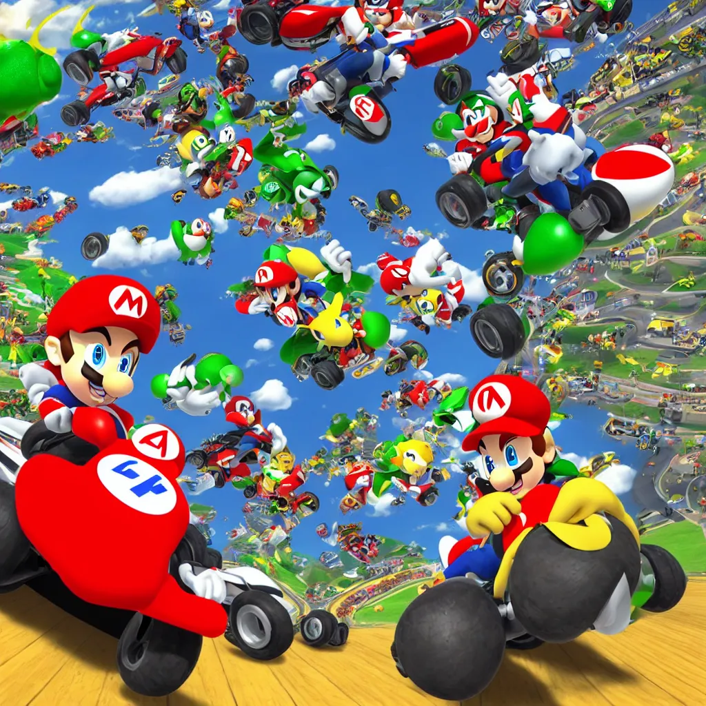 Image similar to app logo for a new kart race game better then mario kart 8 deluxe from nintendo