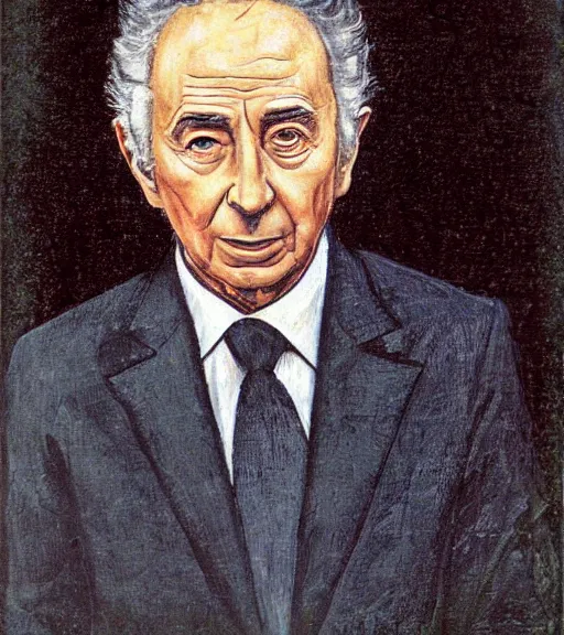 Image similar to a portrait of shimon peres, by botticelli