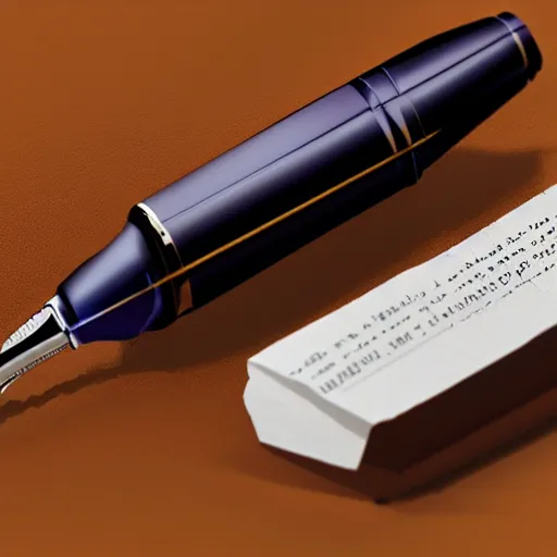 Prompt: fountain pen that will write the final answer of the universe, realistic render, octane, arnold