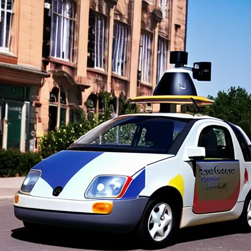 Prompt: google street view car ( 2 0 0 1 )