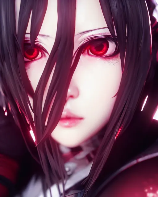 Image similar to beautiful portrait of code vein character, nayeon from twice in code vein in the style of WLOP, artgerm, yasutomo oka, rendered in unreal engine and redshift octane , dynamic dramatic lighting, soft lighting, imagine fx, artstation, cgsociety, by Bandai Namco artist