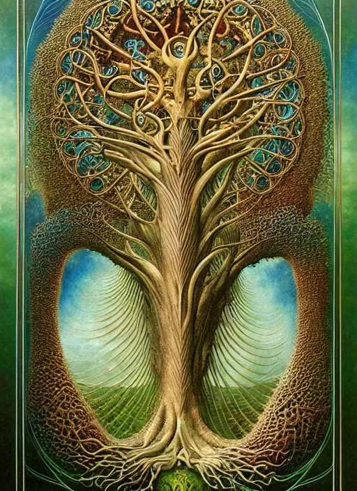 Image similar to tree of life by roger dean and andrew ferez, art forms of nature by ernst haeckel, divine chaos engine, symbolist, visionary, art nouveau, botanical fractal structures, organic, detailed, realistic, surreality