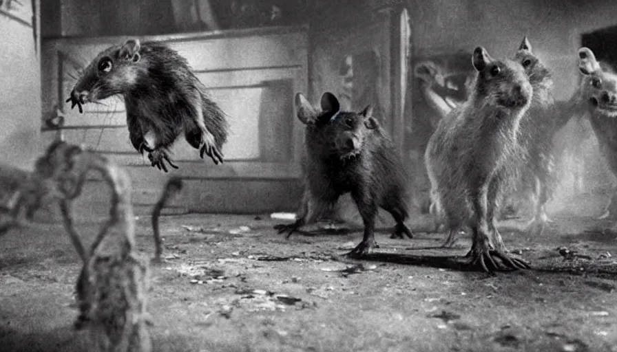 Prompt: big budget horror movie about radioactive mutant rats.