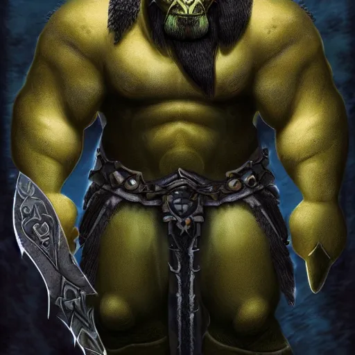 Prompt: orcish wolfrider Warcraft digital art