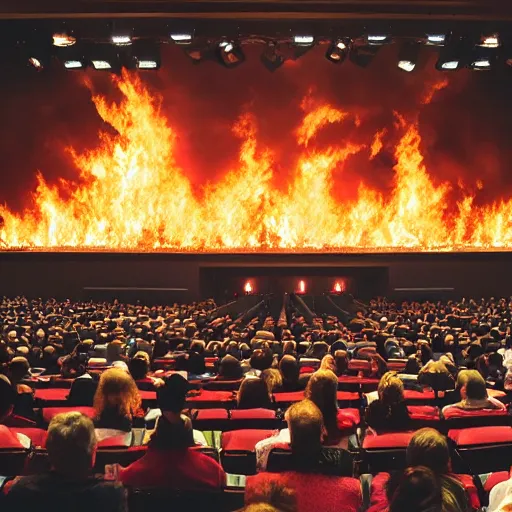 Image similar to fire in a crowded theater