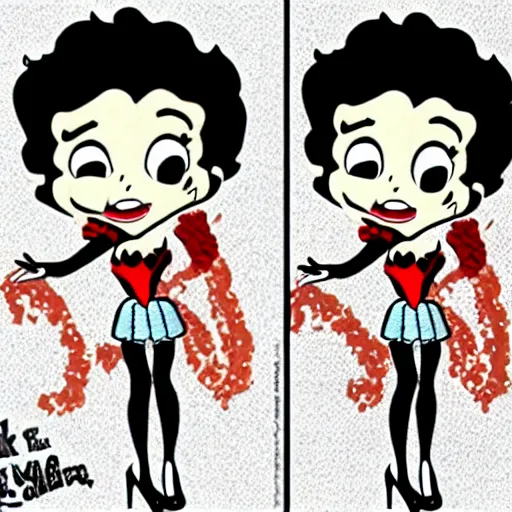 Image similar to dr. Frank n furter as a cute Betty boop cartoon