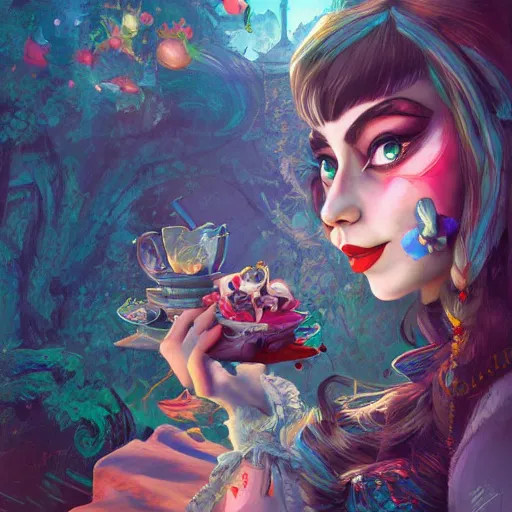 Image similar to illustration of alice from alice in wonder land, portrait, sharp focus, digital art, concept art, dynamic lighting, by emylie boivin, anna dittmann, mark arian, marc davis, and sandra chevrier