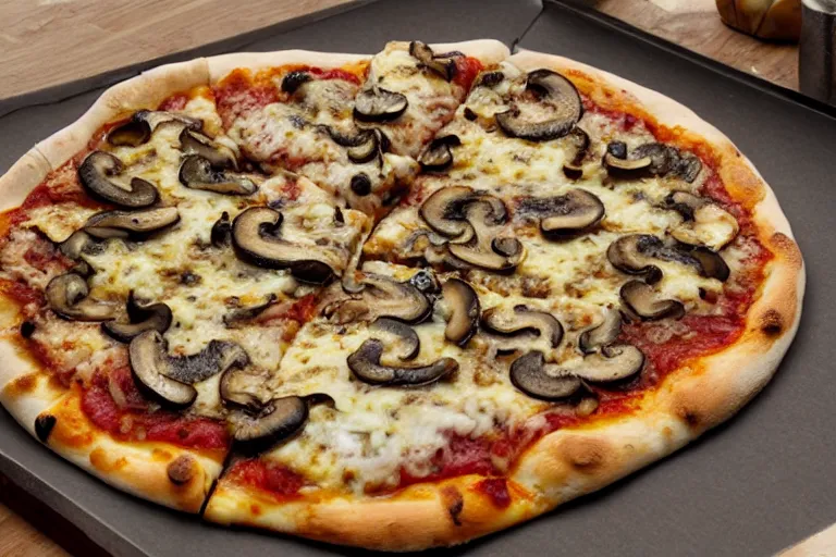 Image similar to mushroom-pizza