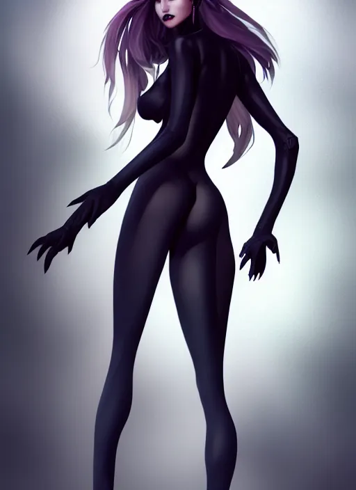 Image similar to dark witch wearing high heels, full - body and head view, highly detailed, zeronis style, artstation, soft light, sharp focus, illustration, character design, concept art