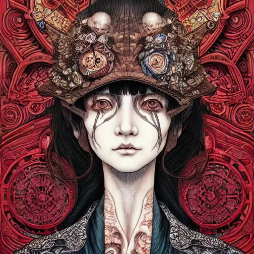 Image similar to beautiful portrait painted in jacek yerka aykut aydogdu and leslie zhang style drawn by vania zouravliov and takato yamamoto, inspired by cyberpunk, intricate acrylic gouache painting, high detail, sharp high detail, artstation, manga and anime