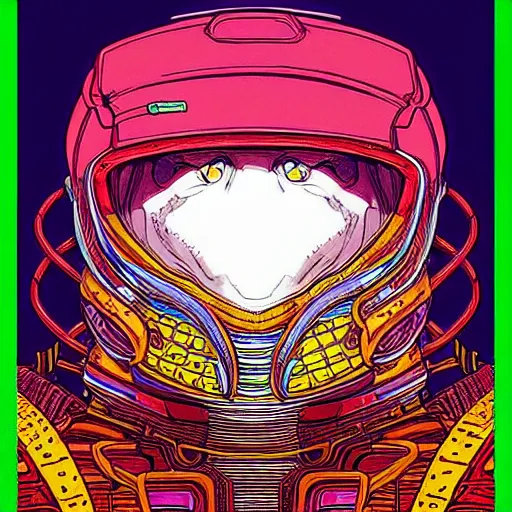 Prompt: portrait of the cyber archangel, intricate, highly detailed, masterful, in the style of moebius, akira toriyama