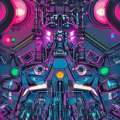 Prompt: 80s sci-fi retro anime, black and blue pink, mechanic black cat, robots, dieselpunk, intricate details, bionic, neon Genesis evangelion, weird, pearls, nuclear explosion, highly detailed, digital art, 8k