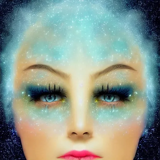 Image similar to a face composed of star dust