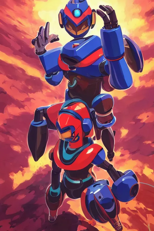 Image similar to robot ninja mask helmet megaman x zero rockman 2 0 2 2 switch game boss legacy collection fanart artsation, art gta 5 comics, behance hd by jesper ejsing, by rhads, makoto shinkai and lois van baarle, ilya kuvshinov, rossdraws global illumination ray tracing