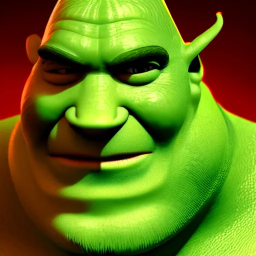 Image similar to general Radahn from Elden Ring as Shrek, octane render, 4k