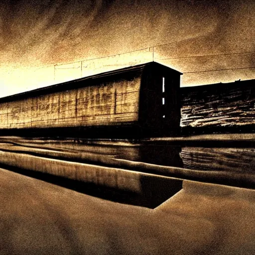 Prompt: moody boxcar, aquatic, by salvador dali, low light, dystopian