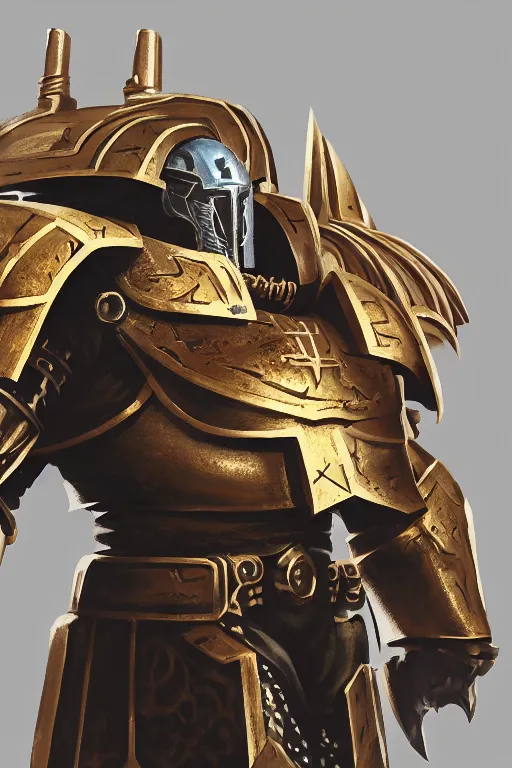 Image similar to armor portrait heros warhammer 4 0 k horus heresy fanart - the primarchs emperor by johannes helgeson animated with vfx concept artist & illustrator global illumination ray tracing hdr fanart arstation zbrush central hardmesh 8 k octane renderer comics stylized