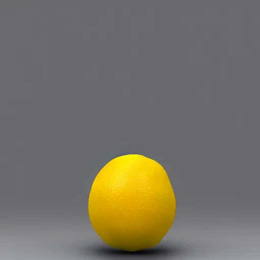 Image similar to a high quality render of a low poly lemon,