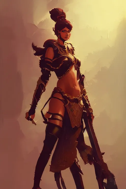 Image similar to Gorgeous armor India warrior girl by ilya kuvshinov, krenz cushart, Greg Rutkowski, trending on artstation