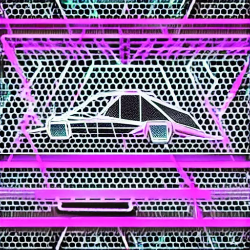 Prompt: synthwave wireframe intergalactic planetary future space vehicles that look super stylish. neofuturism. grid. lines.