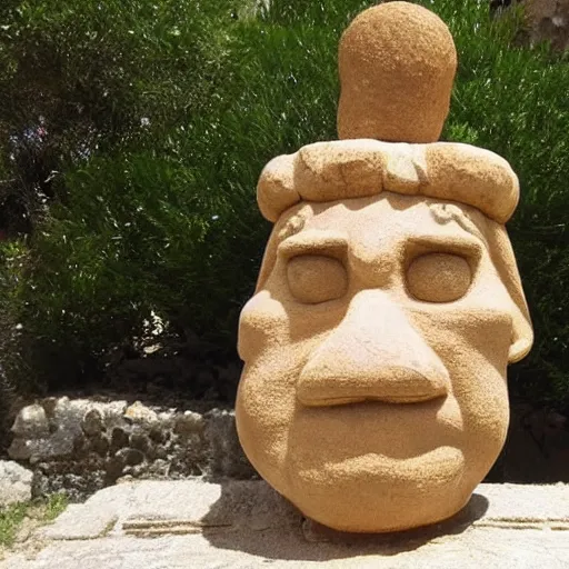 Image similar to volumetric 3 d statue of sponch bob in greece ancient style