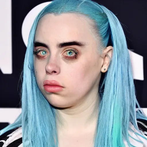 Image similar to billie eilish turning into a beholder