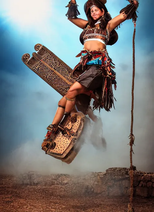 Prompt: old vintage full body photo of aztec ancient priest female on the complex big steam punk aeroboard with antigravity engine, extreme sports photography , dynamic photography,clean symmetrical face, high speed,dirt and grawel flying in the spot, lens flares, dust in the air, dramatic lighting, intricate, highly detailed, centered, smooth, sharp focus, sports photography, old photo, black and white, sepia, cinematic lighting, cinematic angle, national geographic