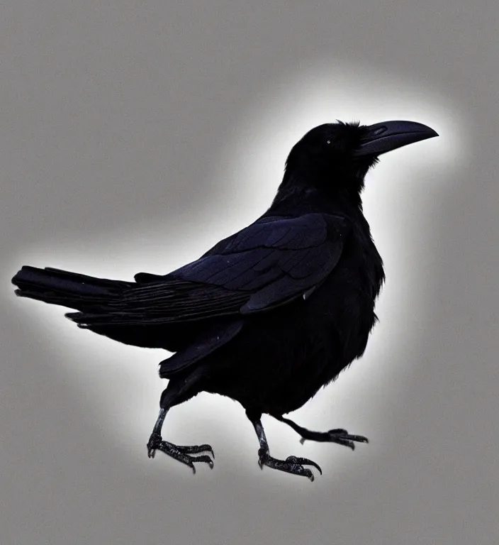 Image similar to raven bird in white coat