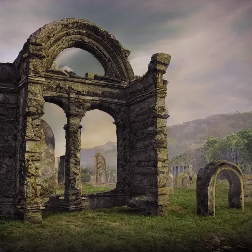 Prompt: Ancient Church ruins, digital art, 4k, trending on artstation