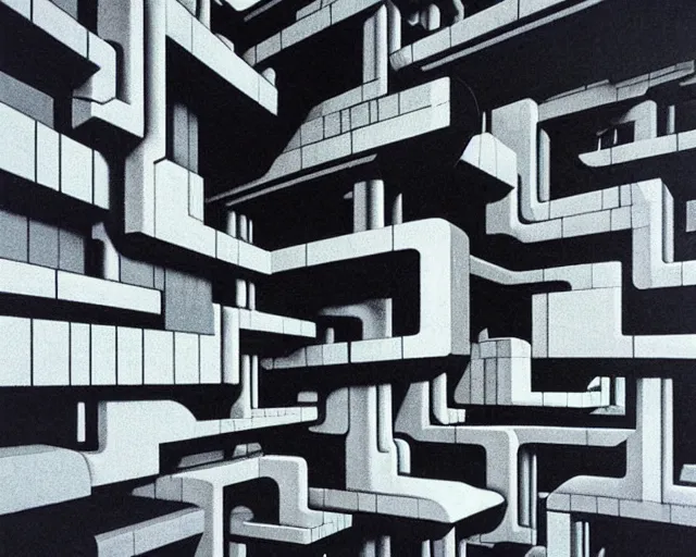 Image similar to surreal brutalism. futuristic art movement