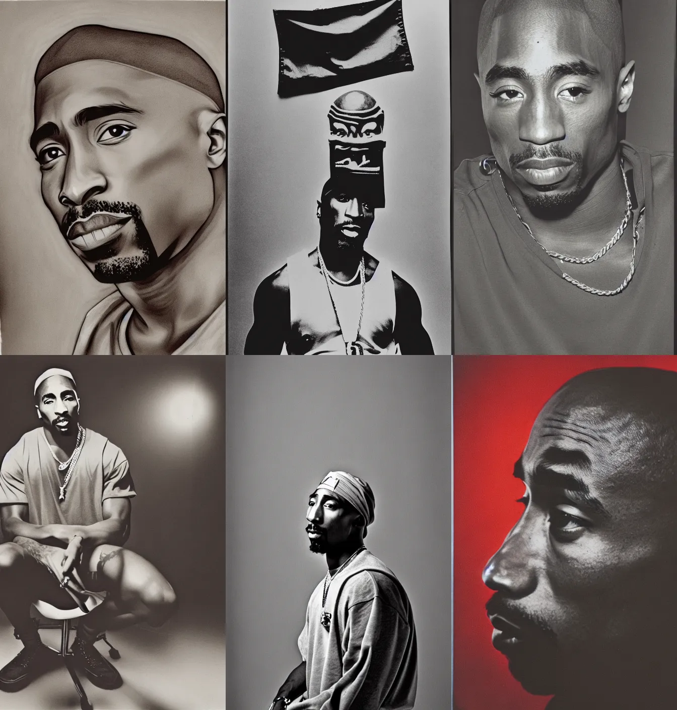 Prompt: studio portrait of tupac shakur