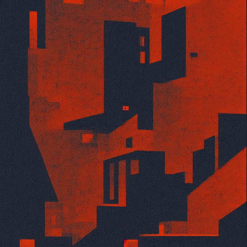 Image similar to rotflmao dog meme, mads berg, karolis strautniekas, film noir, stippled light, dramatic lighting, editorial illustration, detailed, fine texture, matte print, art deco, brutalism, dark blue + dark orange, red, black, ( ( habitat 6 7 background ) )