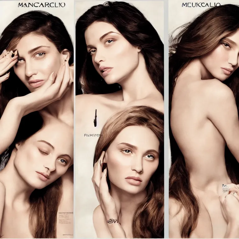 Image similar to portrait fragrance advertising campaign painted by michelangelo