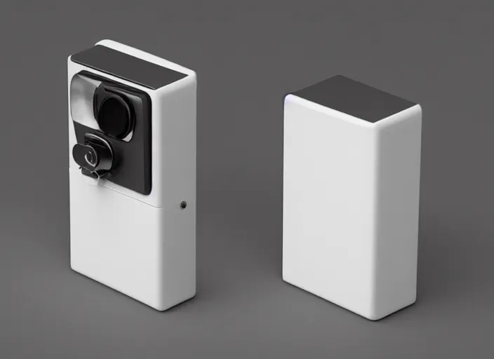 Image similar to minimalism camera designed by Dieter Rams, Naoto Fukasawa, designed by Apple, minimalism, front view, concept art rendering