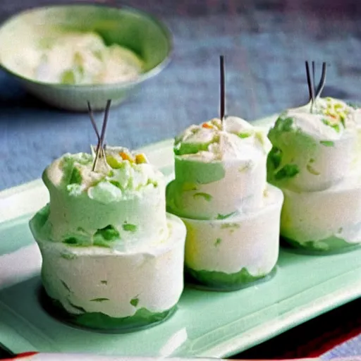 Image similar to color picture of Watergate Salad from 1970's cookbook