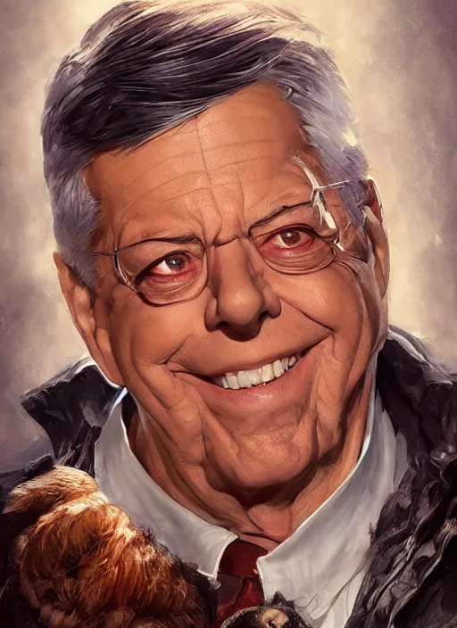 Image similar to Portrait Jerry Lewis, marvel comics, dark, intricate, highly detailed, smooth, artstation, digital illustration by Ruan Jia and Mandy Jurgens and Artgerm and Wayne Barlowe and Greg Rutkowski and Frank Frazetta