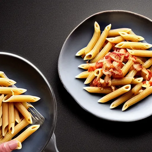 Prompt: an advertisement of Penne Pasta made by Apple