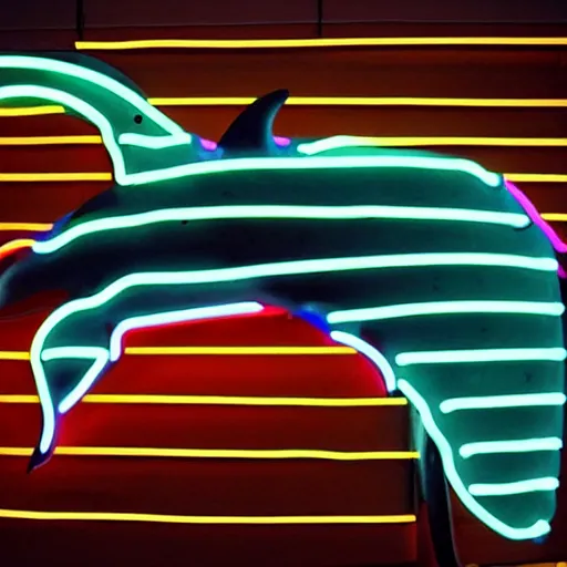 Image similar to neon tubes anime dolphin profile picture, sharp and clear